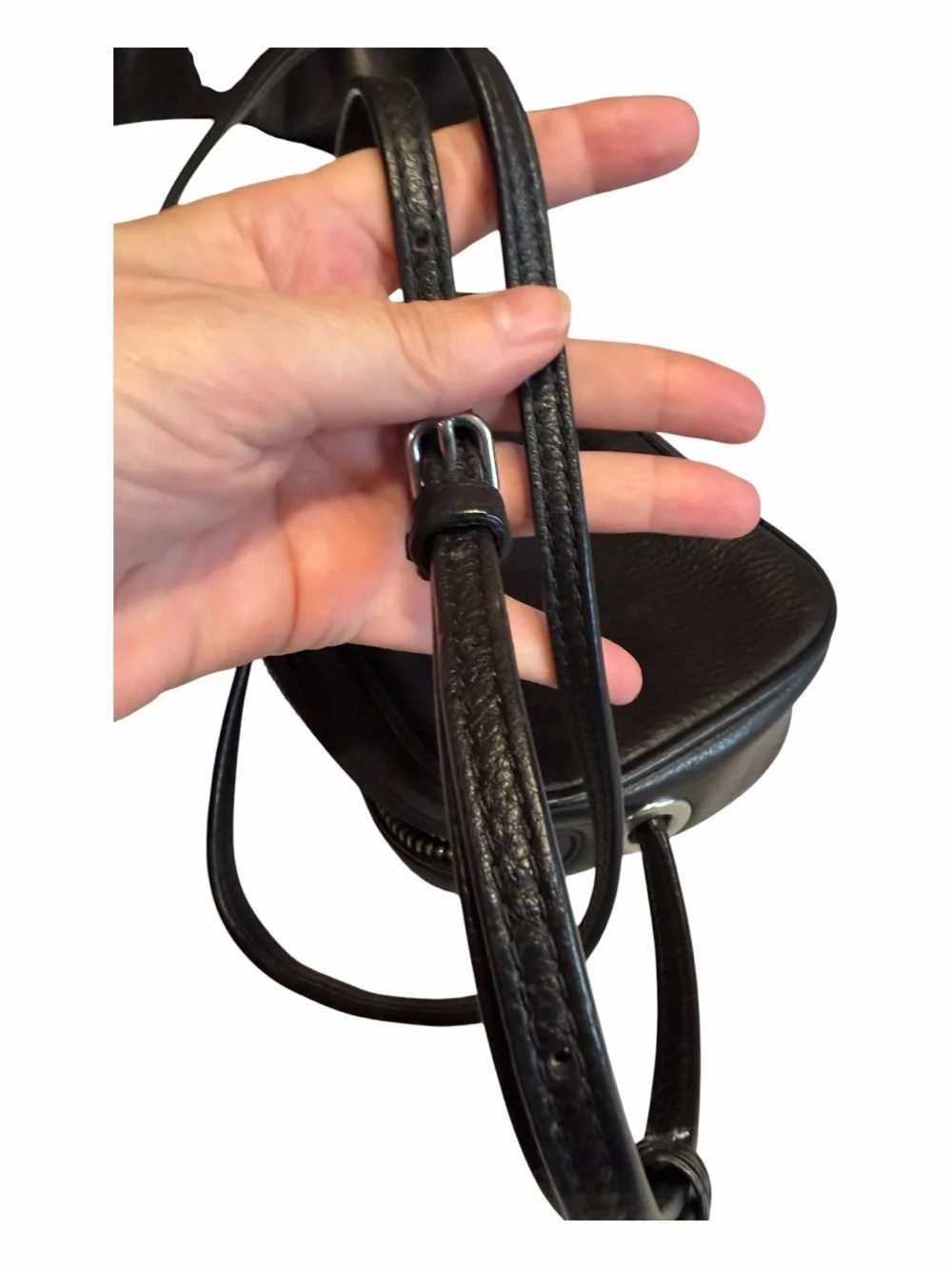 Marc Jacobs Black Leather Crossbody Camera Bag w/adjustable Strap